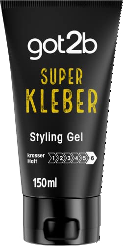 got2b Kleber Haar Gel Halt 6 (150 ml), wasser- und schweißfestes Styling Gel für krassen Halt, hart wie Beton bis zur nächsten Haarwäsche, für vertikale und Sleek Looks