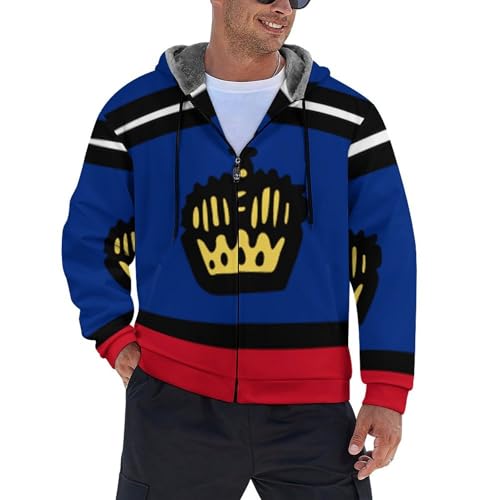 Décontracté Cardigan Fermeture Eclair pour homme, hoodie chaud imprimé avec poches
