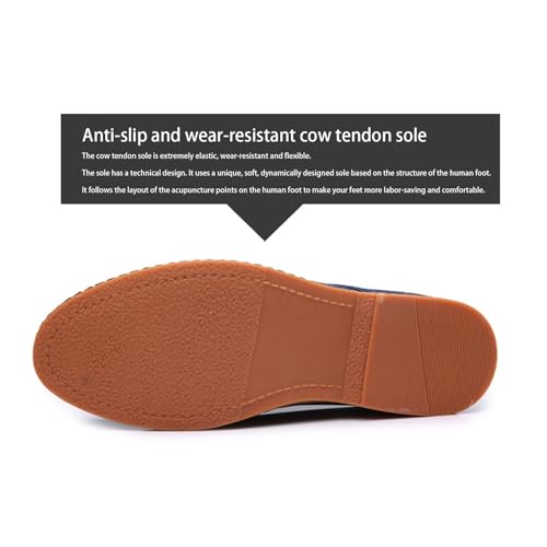 Men's Suede Oxford Shoes Formal Casual Walking Shoes Men's Suede Dress Shoes Casual Lace-Up Oxford Shoes (Khaki,12)3