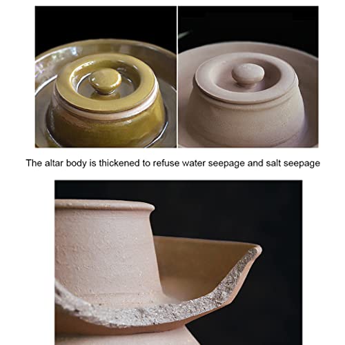 ZHOUXIAO Traditional Chinese Ceramic Fermentation Crock Jar Pickling Jar with Water Seal Airlock Lid,Large Thickened Ceramic Pickle Jar Kimchi Pot Storage Containers 6KG