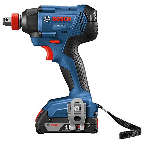 Bosch GDX18V-1600B12-RT 18V Freak Lithium-Ion 1/4 in. and 1/2 in. Cordless Two-In-One Bit/Socket Impact Driver Kit (2 Ah) (Renewed)