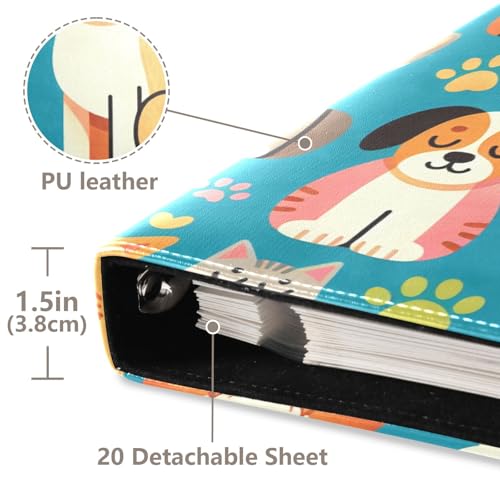Álbum de Fotos para Perros y Gatos con 40 Páginas Autoadhesivas, Cubierta de Cuero PU, Álbum DIY para Fotos 3x5 4x6 5x7 8x10 miniatura 4