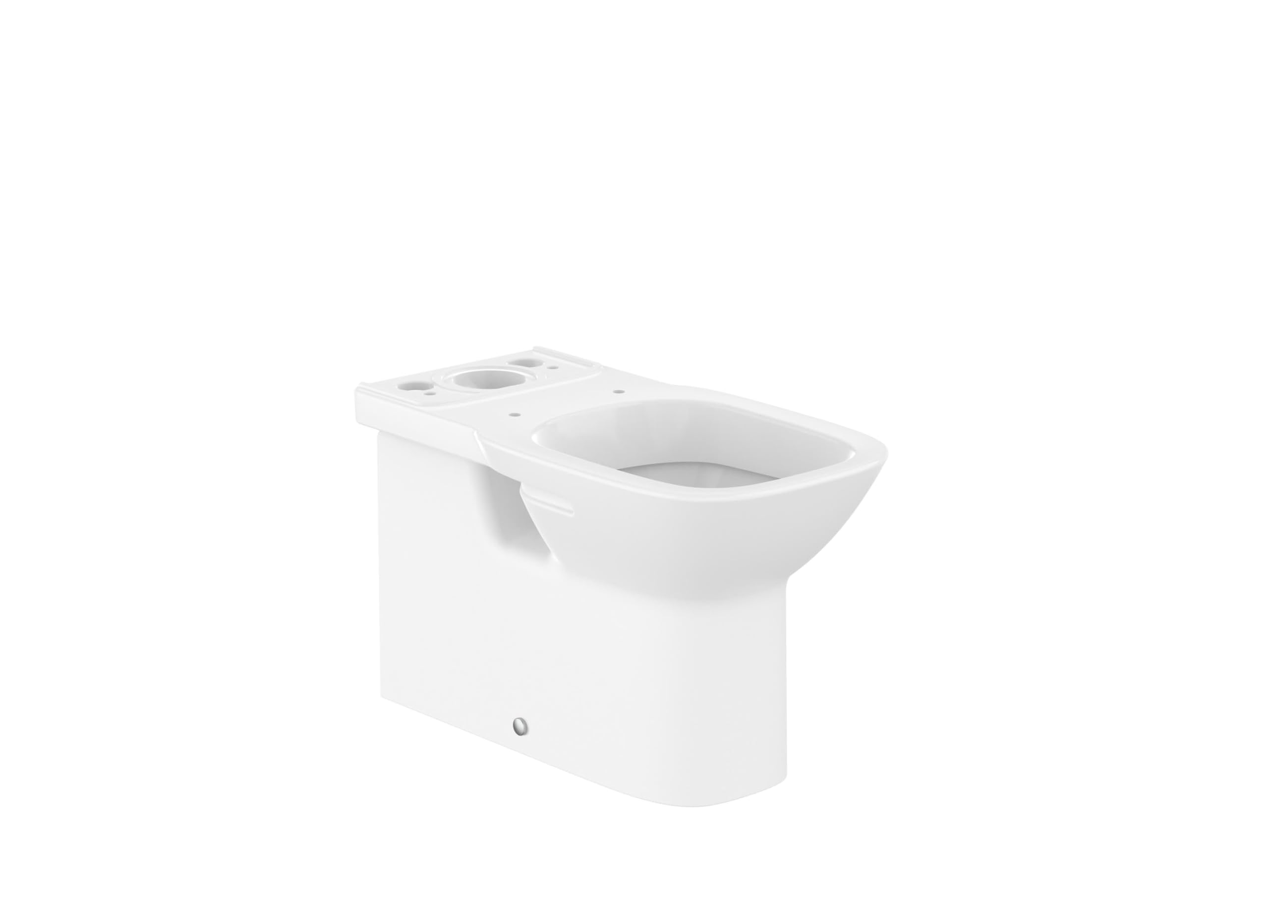 Roca Debba SQUARE A34299B00U - Taza con salida dual para inodoro de tanque bajo, Blanco, 355 x 655 x 760 mm