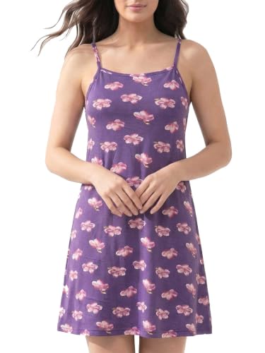 Image of Inner Sense Organic Cotton Nighty for Women Stylish I Above Knee Length Spaghetti with Scoop Neck Design I Adjustable Straps Camisole for Woman to Wear Solo or Layered