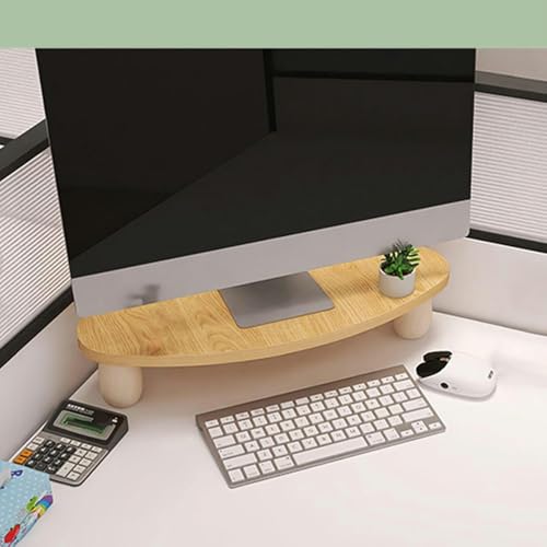 Soporte para monitor de esquina para escritorio de madera maciza, soporte para monitor de esquina elevado para ordenador, estantería de almacenamiento triangular, soporte para ahorrar espacio para la