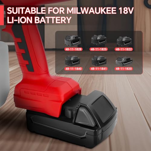 Paint Sprayer for Milwaukee 18V Li-ion Battery, HVLP Electric Paint Gun Tools, 3 Size Nozzles Cordless Sprayer Gun for Countless Painting Fence Walls Cars Chairs Door(No Battery)