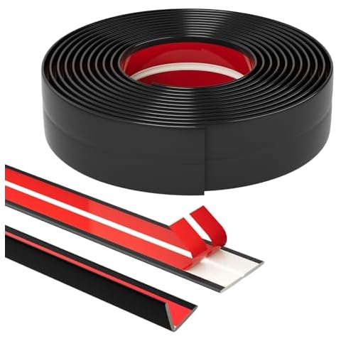 Elvone 26 Feet Inside & Outside Corner Trim Molding, Flexible Peel and Stick Corner Guards Protector for Tile and Wall Edges Gaps,Black Cover