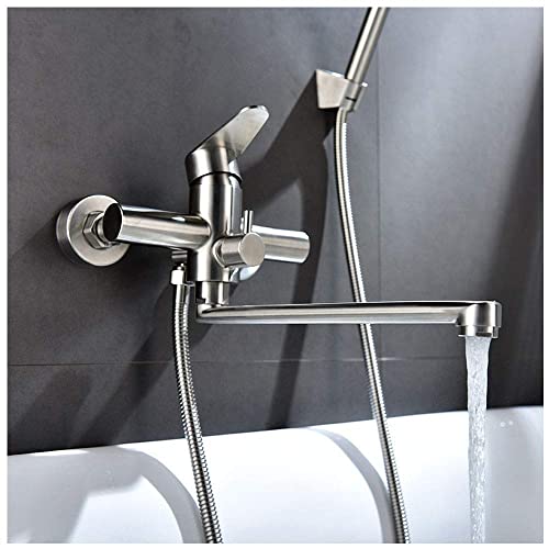 Ensemble de robinet de douche chrome double fonction au design épuré durable - 5