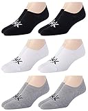 Calvin Klein Men's Socks - Cotton Blend No-Show Liner Socks (6 Pack), Size Shoe Size: 6-12.5, Black/White/Grey