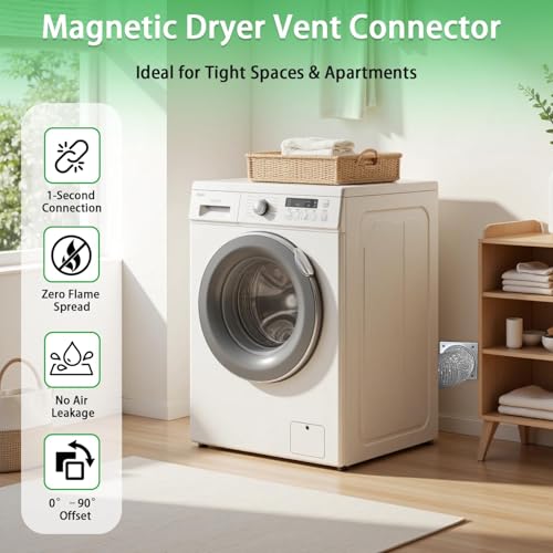 Kit d'aération magnétique pour sèche-linge ABS avec tuyau 10,2 cm - 8