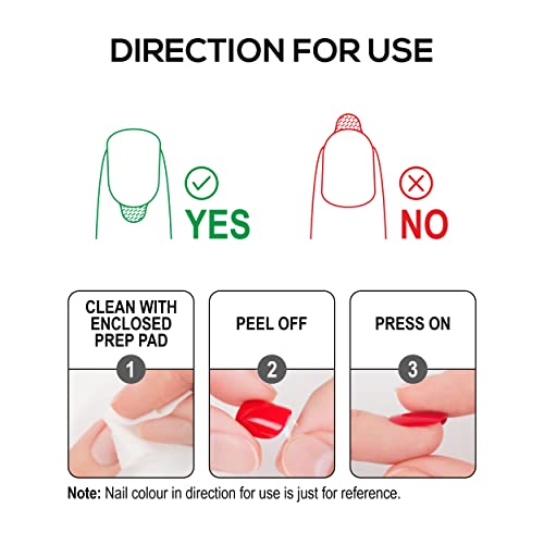 RENEE Stick On Nails BN 02| 24 Reusable Artificial Fake Nail Set| Lightweight & Long Lasting| Easy To Use| Quick Fix For Festivals & Special Occasions - Image 6