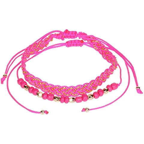 Stands Out, Supplying Outstanding Gifts Aloha Girls Womens Hot Pink Braided Anklet Ankle Bracelet Adjustable Beach Bead Foot Jewellery Cover