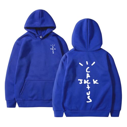 Pdaidou Sudadera con Capucha para Hombre Travis Sudadera Hip Hop Scott-t Jersey De Talla Grande Chaqueta para Mujer Sudadera De Manga Larga De Primavera Y Otoño Hoodie-Blue||l