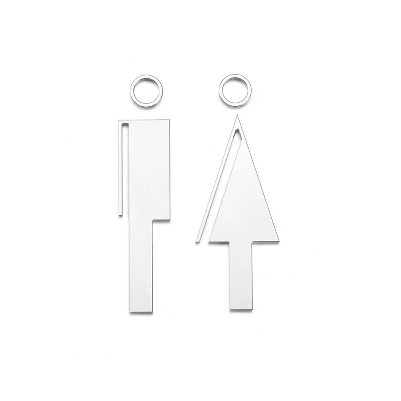 Restroom Sign - Bathroom Signs for Office or Business, Bathroom and Toilet Door or Wall Decor(Silver)