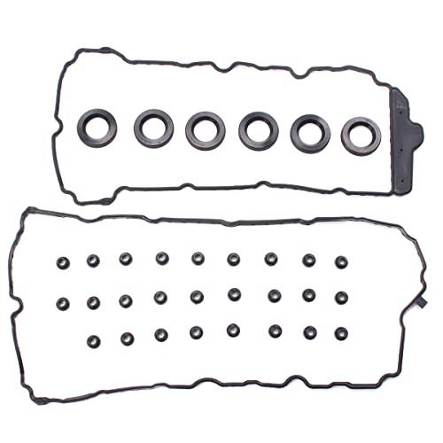 AUCERAMIC Engine Valve Cover Gasket Set fit for Cadillac CTS SRX Buick Enclave GMC Acadia Chevrolet Captiva 3.0L 3.6L VS50808R VS50502