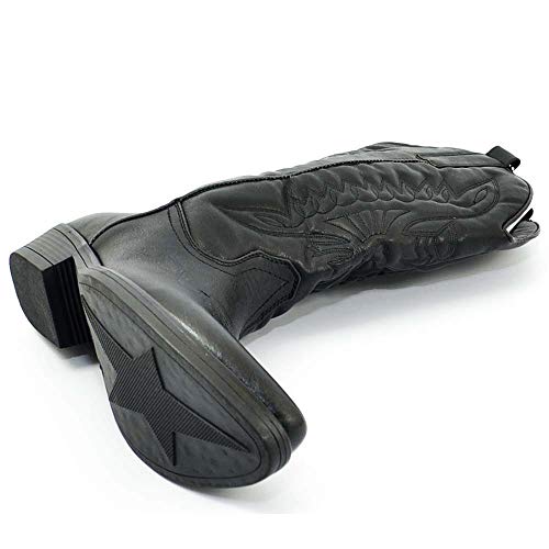 Malu Shoes Dameslaarzen, Camperos Texani, zwart, laserpatroon, effen, kuithoogte - Image 3