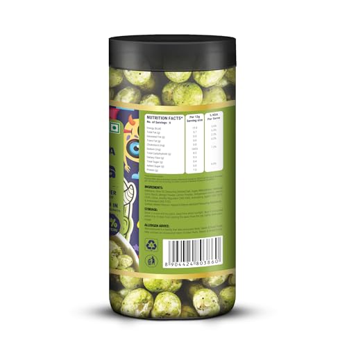 Image of Happilo Makhana Perky Pudina Jar 80g, Roasted Foxnut Healthy Snack Low Calorie and Vegan (Pack of 2)