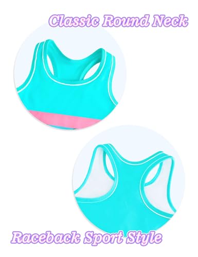 Image of Girls Swimsuits 2 Piece Summer Boyshort Bathing Suit Rash Guard Swimwear for Kids Child Beach with Sun Protection