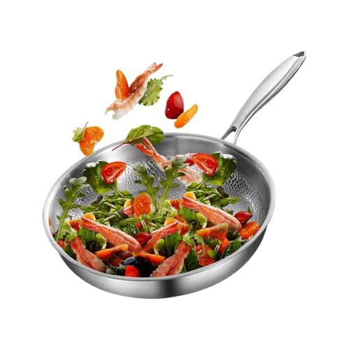 Imagen de Sartén Antiadherente Sartén Sin Recubrimiento De Acero Inoxidable Martillado