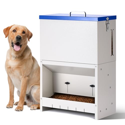 Mangiatoia Automatica Per Cani Di Grossa Taglia Distributore Di Cibo Per Animali Domestici Da 10 Kg Mangiatoia Zincata Mangiatoia A Gravità In Metallo Stazione Di Alimentazione Per Cani (10kg)