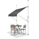 [page_title]-ArtLife Klemmmarkise Kuwait 200 x 120 cm – höhenverstellbar - Markise mit Handkurbel - ohne Bohren - Balkonmarkise Sonnenschutz Balkon - Grau