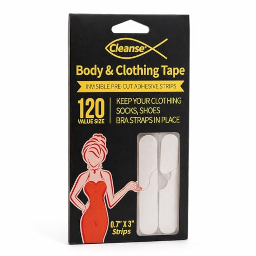Tape for Fashion and Body (120Pack) - Clear Strong Adhesive that Lasts All Day and Is Gentle on Skin Transparent Color Suitable for All Skin Tones.