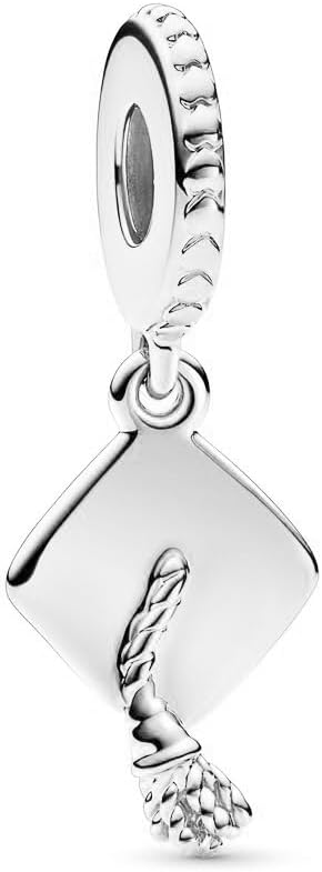 925 Sterling Silver, Graduation Series Mortarboard Charm Fit European Bracelet Make Fashion Jewelry Gift for Women