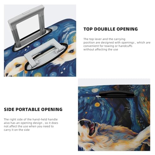 VOSERY Travel Luggage Cover - Vintage Starry Sky Labrador Washable Suitcase Covers Protector Fits 18-32 Inch Luggage3