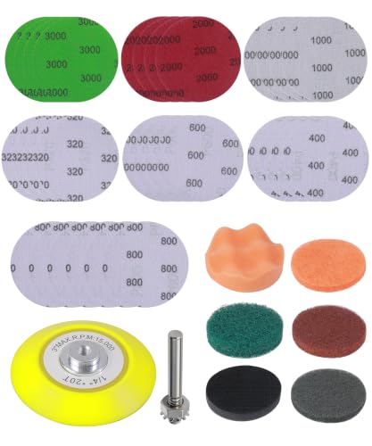 ILBVWQY 38PCS Headlight Restoration Kit,Car Accessories Universal Headlight Polishing Kit with Sanding Disc Scouring Pad,Automotive Cleaning Tools,Suitable for Most Cars,SUVs,Sedans,Trucks,Minivans