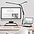 SZQSHWL Led Desk Lamp with Clamp,Foldable Double Swing Arm Reading Desk Lamps for Home Office,Eye-Caring Modes Stepless Dimming and Tempering LED Table Light