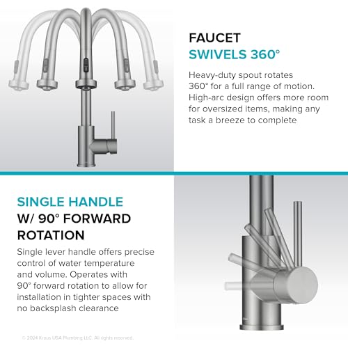 KRAUS Bolden 2-Function Single Handle Pull Down Kitchen Faucet in Matte Black, KPF-1616MB - image 9