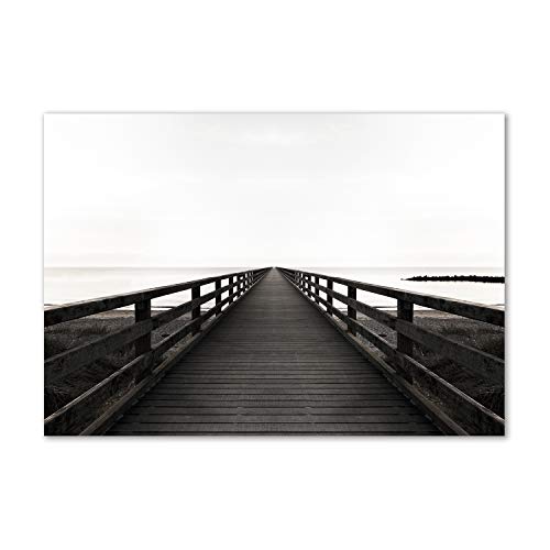 Dosseret en verre 100x70cm pour illuminer votre cuisine avec une jetée en bois design