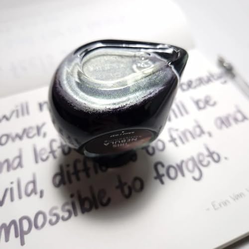 Image of Colorverse Iris Nebula Gray Shimmer Ink | Project Series | 65ml Bottle | Colorful-cloud inspired hue with sparkle; subtle glitter sheen for special writing.