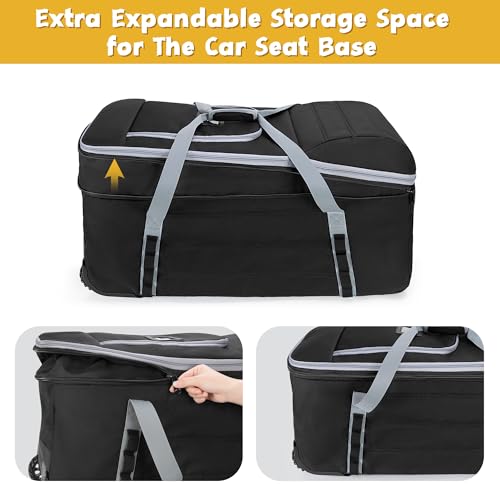 GRAOSO Car Seat Travel Bag with Wheels Compatible with UPPAbaby Aria and Mesa, Infant Padded Car Seat Carrier for Airport, Car Seat Gate Check Bag for Travel with Luggage Tag, Black, Bag Only by GRAOSO - Image 3