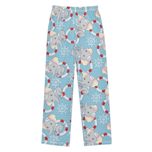 ZZXXB Elephant Steering Wheel Boys Long Pants Soft Trousers Elastic Waist Kids Lounge Bottoms with Pockets S-XL