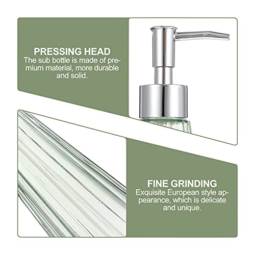 Cabilock Luz Verde Garrafa Imprensa Bomba Dispensador de Sabão de Vidro Vazio Recarregáveis Recipien