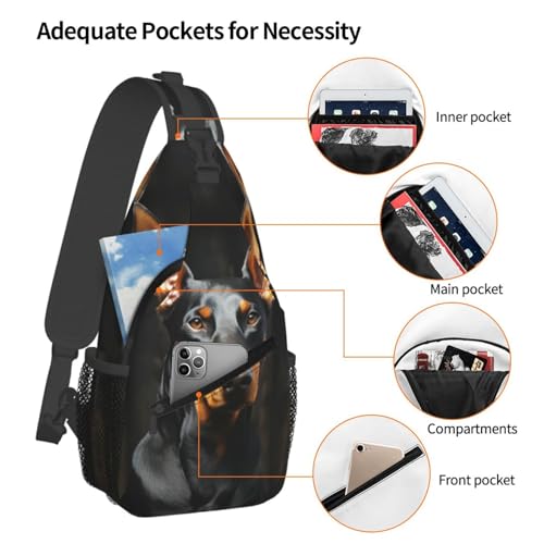 Mochila tipo sling crossbody negra para outdoor miniatura 3