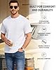 wirarpa Men's T Shirts 100% Cotton Midweight Tees Short Sleeve Undershirts Casual Tshirt Tops 2 Pack Plain White Size S #3
