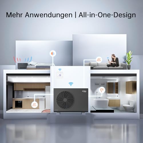ALSAVO Monoblock Luft Wärmepumpe Inverter HEAT R32 10 kW, Einphasig mit Einzelventilator, A+++ Energieeffizienz, BAFA förderfähig-4