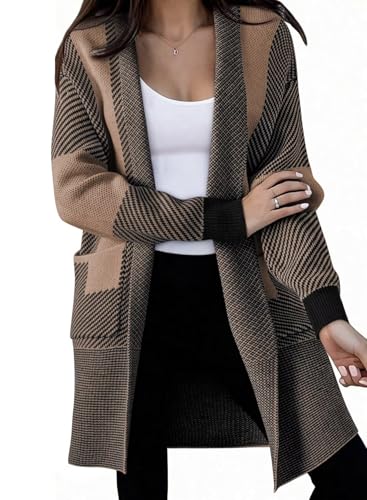 Astylish Women 2025 Open Front Long Sleeve Cardigan Casual Knit S...