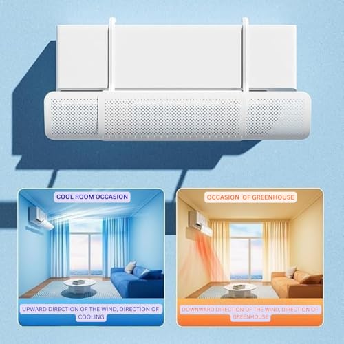 Image of Adjustable AC Air Deflector, Air-Conditioning Windshield, 56-92cm Length Retractable, Anti-Condensation Scientific Spacing, Adjustable Design, Air Diverter for Bedroom Office (AC Air Diverter)