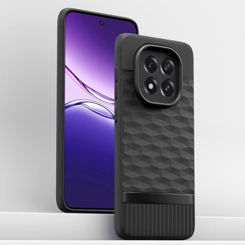Image of Pikkme Back Cover for Oppo F29 5G Soft Grip 3D Hexa Cube Texture Silicone Bumper Case (Black)