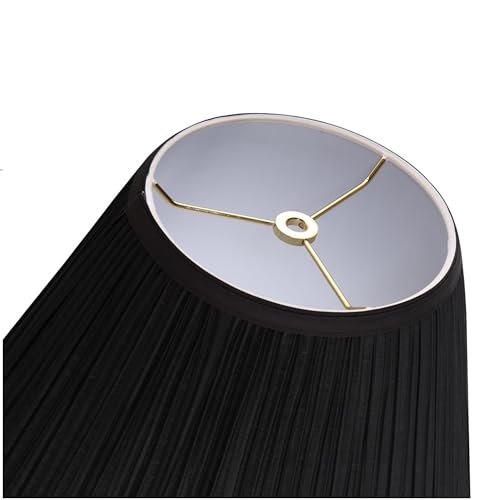 Image of Aspen Creative 33054, Hardback Empire Transitional Spider Lamp Shade, Mushroom Pleated Black, 7 inch Top x 13 inch Bottom x 10 inch Slant
