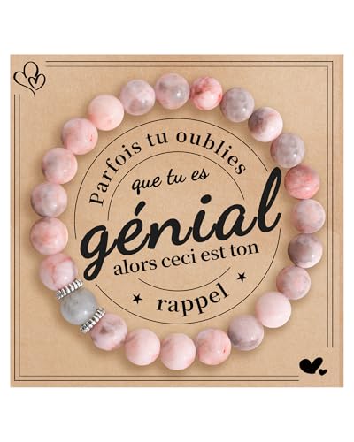 VU100 Cadeau pour Femme Bracelet Pierres Naturelles Bracelet Femme Idee Original Ado Fille Noel Anniversaire pour Mamie Maman Amie Sœur Maitresse Épouse