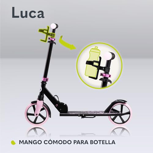 lionelo Luca Patinete Urbano XXL hasta 100 kg, Scooter para niños, Grandes Ruedas 200 mm ShockResist Amortiguador, Volante Ajustable Altura, Freno Plegable - imagen 7