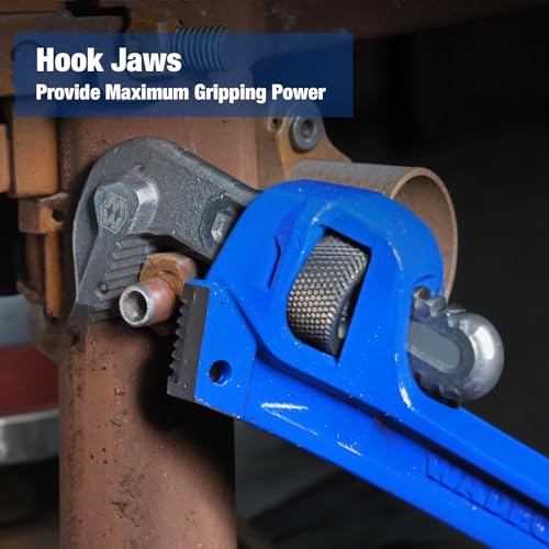 Wadfow WPW1130 Drop Forged 2 Piece (12", 18 ") Pipe Wrench Set: Heavy Duty Hand Tools thumb #6