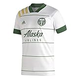 Cuello de pico de canalé adidas Portland Timbers Temporada 2020/21 Camiseta Segunda equipación, Unisex, Blanco, XXL