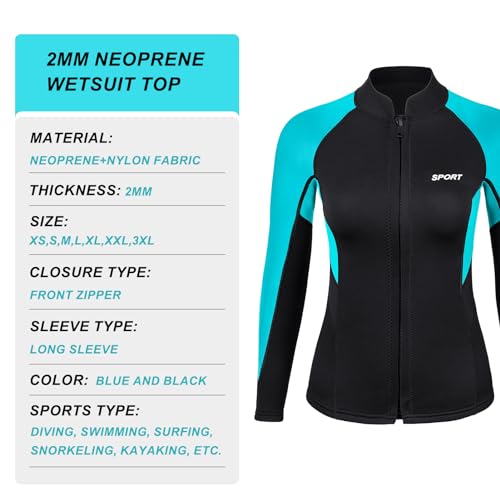 Chaqueta de neopreno DEHAI para mujer, 2mm, para buceo y natación miniatura 4
