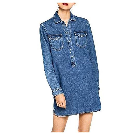 Pepe Jeans Iris PL952412 Vestido, Azul (8Oz Old Skool Stone 000), Medium para Mujer