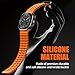 Getino Silicone Ocean Band Compatible with Galaxy Watch Ultra Bands 47mm, Soft Breathable Sport Strap Men Accessories for Samsung Watch Ultra Band Women, Orange, Black and Gray - 3 Pack